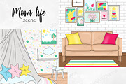Mom Life Scene, a Seasonal Illustration by GlamArtZhanna (Thumbnail 1 of 3)