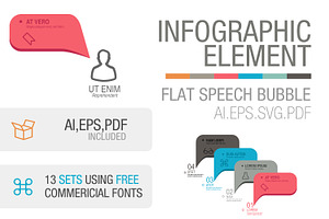 Infographic Flat speech bubble set