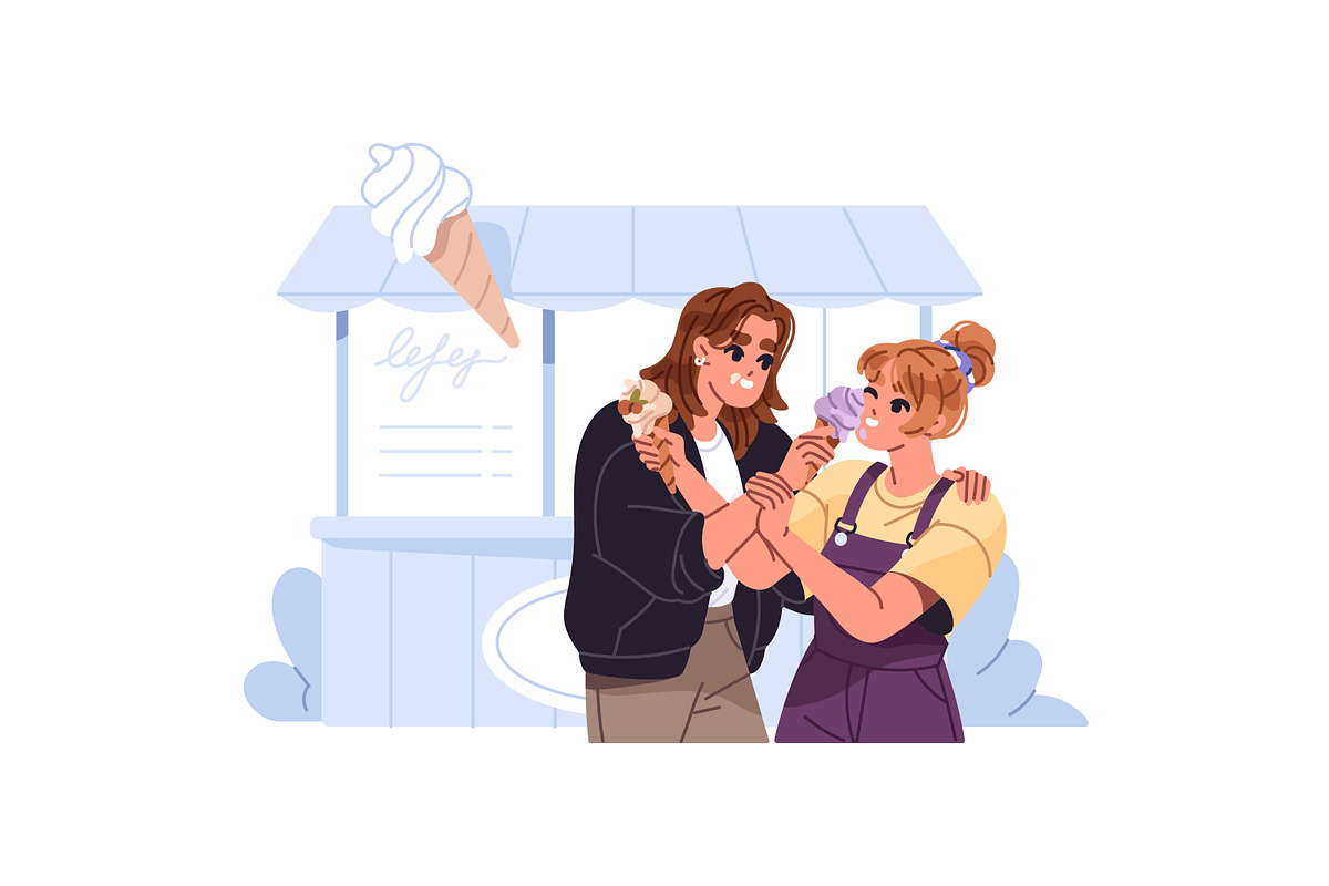 Love couples on romantic date set, a Person Illustration by PaperTrident (Photo 5 of 11)