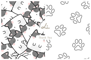 Seamless Pattern Kawaii Cute Cats, a Pattern Graphic by lindoet23