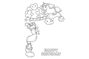 Background with unicorn., an Animal Illustration by incomible