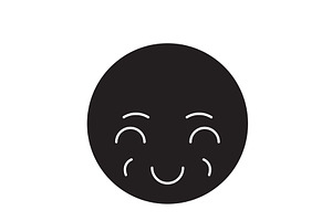 Sly Emoji Black Vector Concept Icon