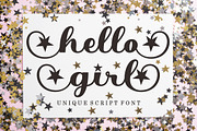 Hello Girl Unique Font, a Script Font by Bosstype Studio (Thumbnail 1 of 9)