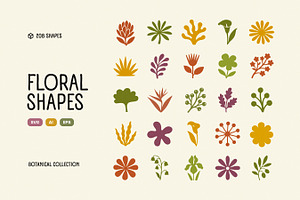 Flora Elements: 208 Botanical Shapes, an Object Graphic by pixelbuddha.net