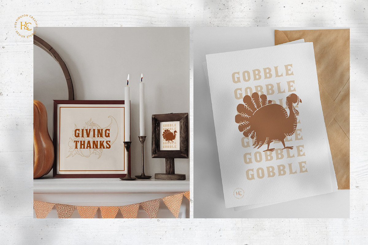 Hand Drawn Thanksgiving Images, a Seasonal Illustration by H&C Drawings & Designs (Photo 8 of 15)