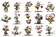 Whimsical Valentine Bird Clipart, an Illustration by OK Design (Thumbnail 3 of 6)