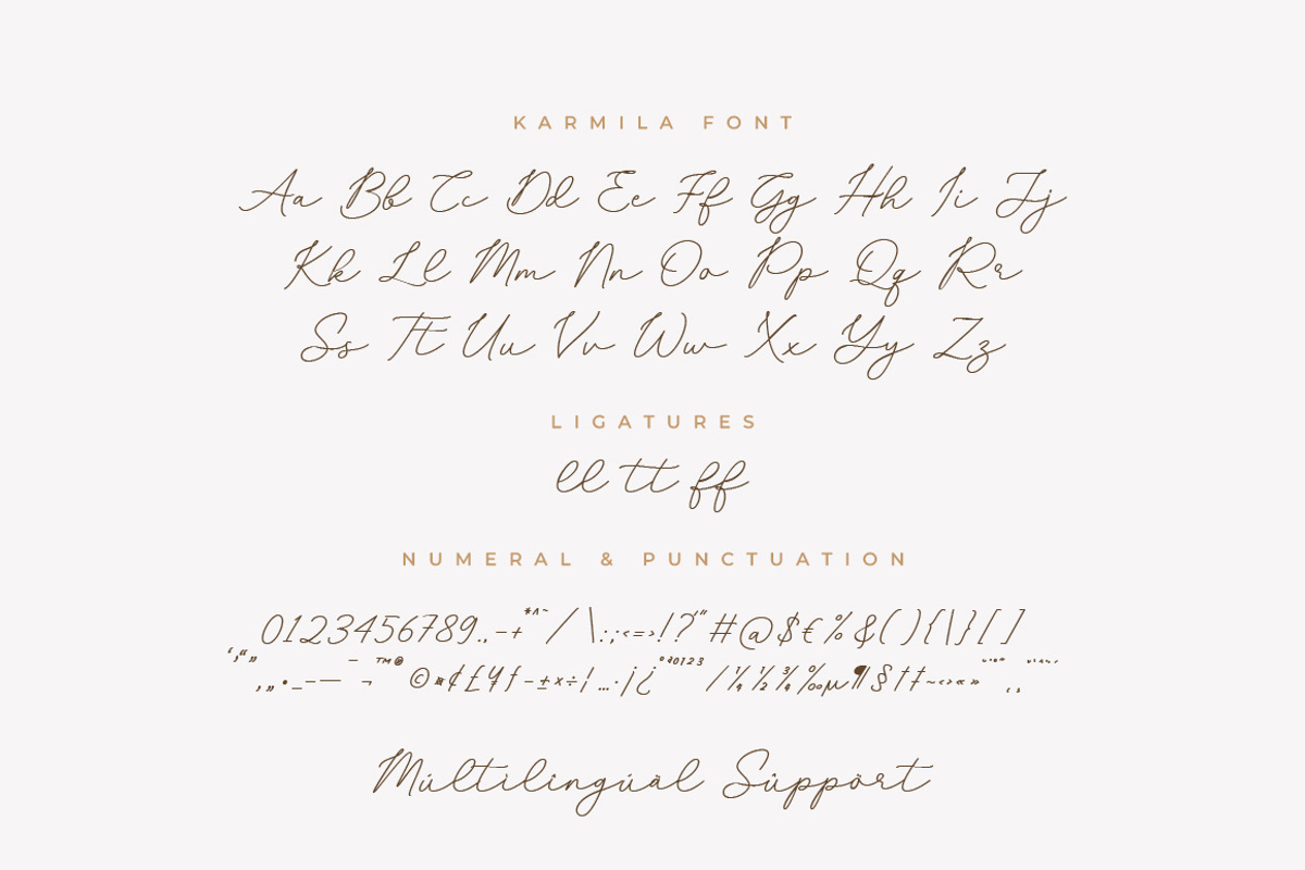 Karmila - Chic Handwritten Font, a Script Font by Typebae (Photo 7 of 8)