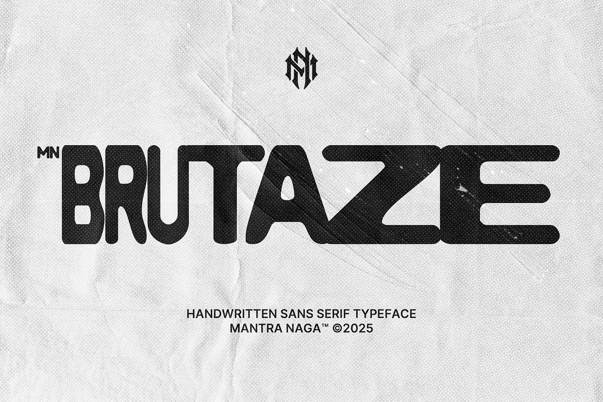 MN Brutaze - Handwritting Sans Serif, a Handwritten Font by Mantra Naga (Photo 1 of 17)