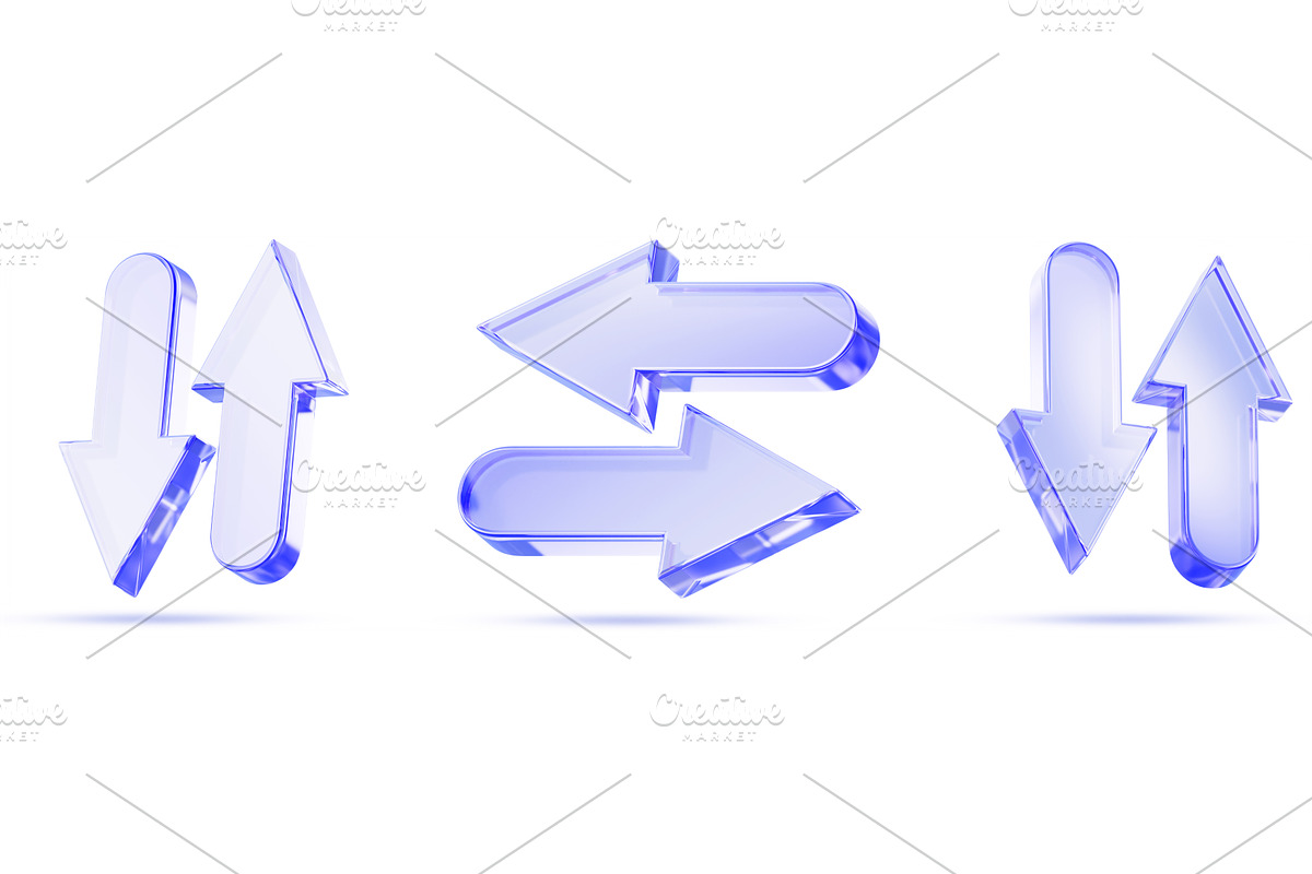 3d blue glass up down right left, an Object 3D Model by Marozhkastudio