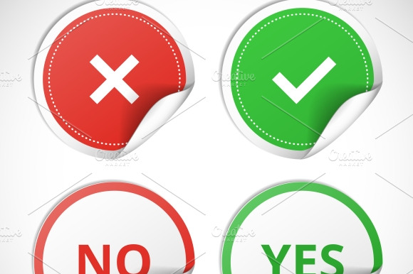 Yes And No Stickers