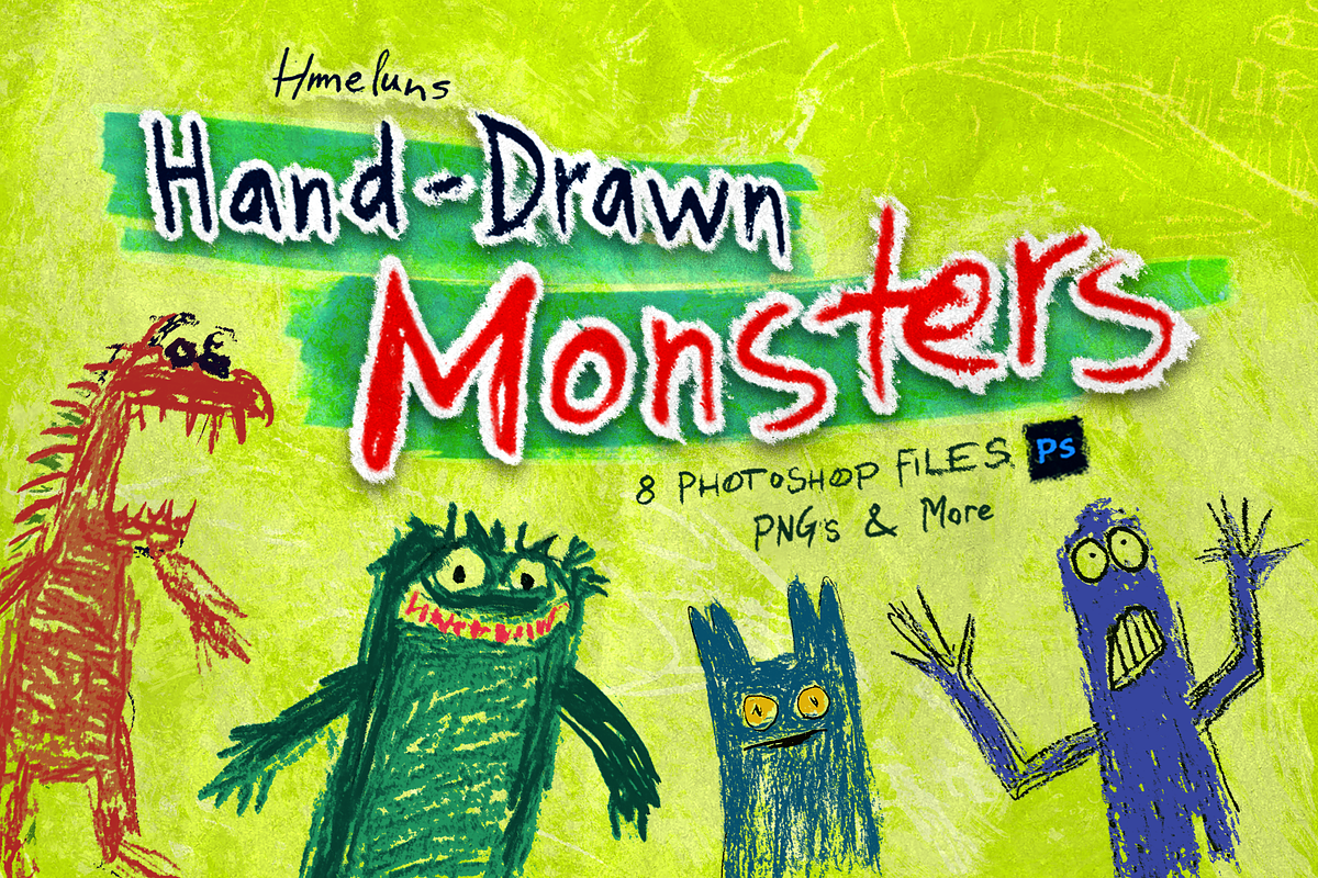 Hand-Drawn Monsters, a Graphic by HꟽƎ⅃UИƧ (Photo 1 of 6)