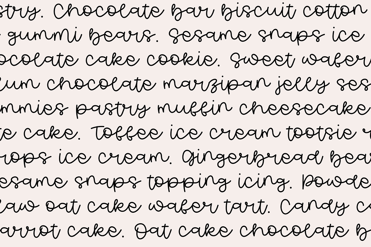 Cake Lovers Cute Font, a Script Font by Sofia Skoog (Photo 8 of 11)