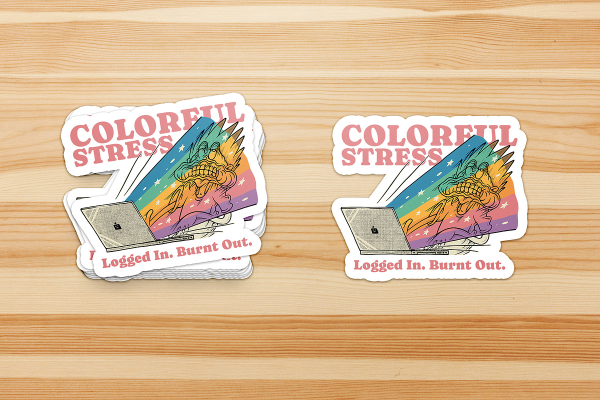 Laptop Bursting Rainbow Onto a Man, a Branding & Logo Template by Judsart (Photo 3 of 3)