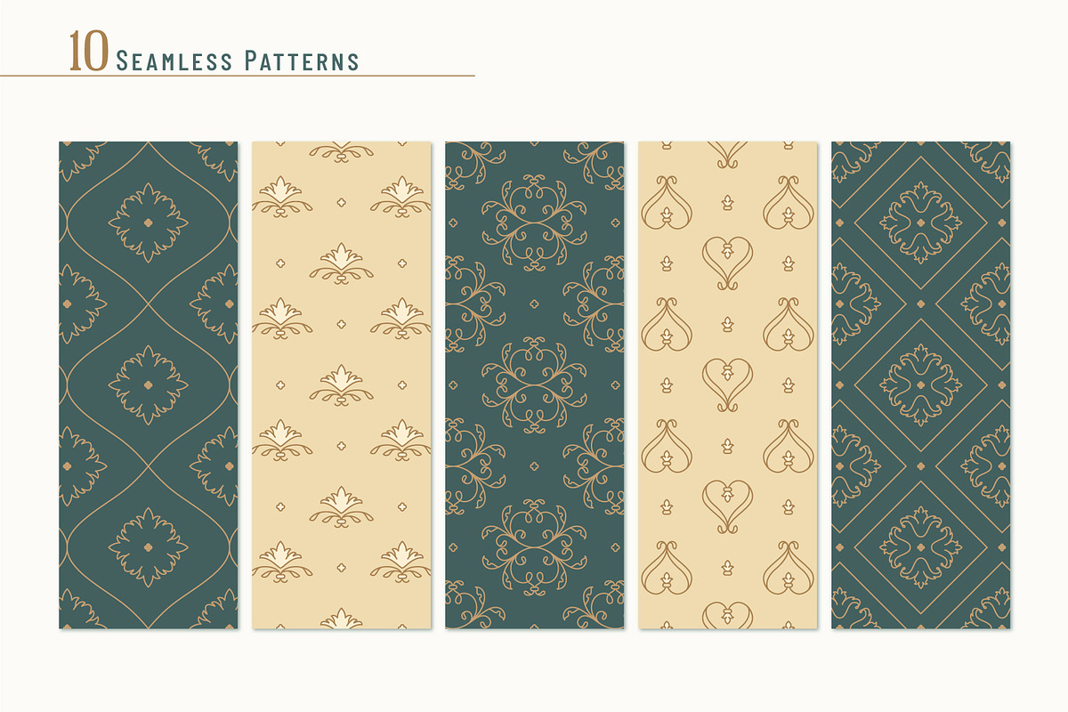 Vintage Ornaments. Vector collection, an Object Graphic by JuliaMalinovskaya (Photo 7 of 11)