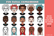 Fun Facial Expressions Vectors PNG, an Illustration by SLS Lines (Thumbnail 2 of 9)