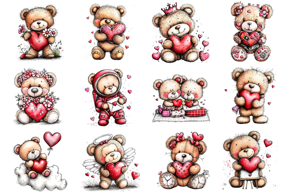 Valentine's Teddy Bear, an Illustration by Design Market (Photo 2 of 5)
