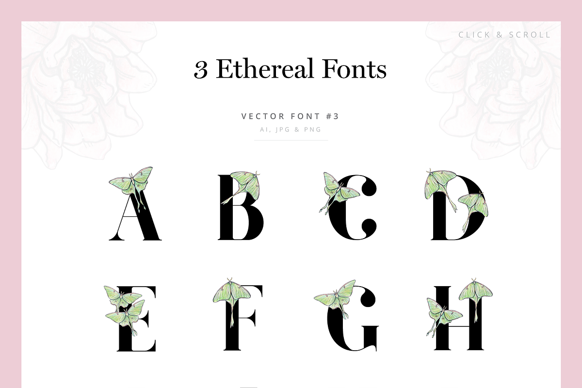 Ethereal Graphic Set & Fonts, an Animal Illustration by Riveros Illustration (Photo 5 of 14)