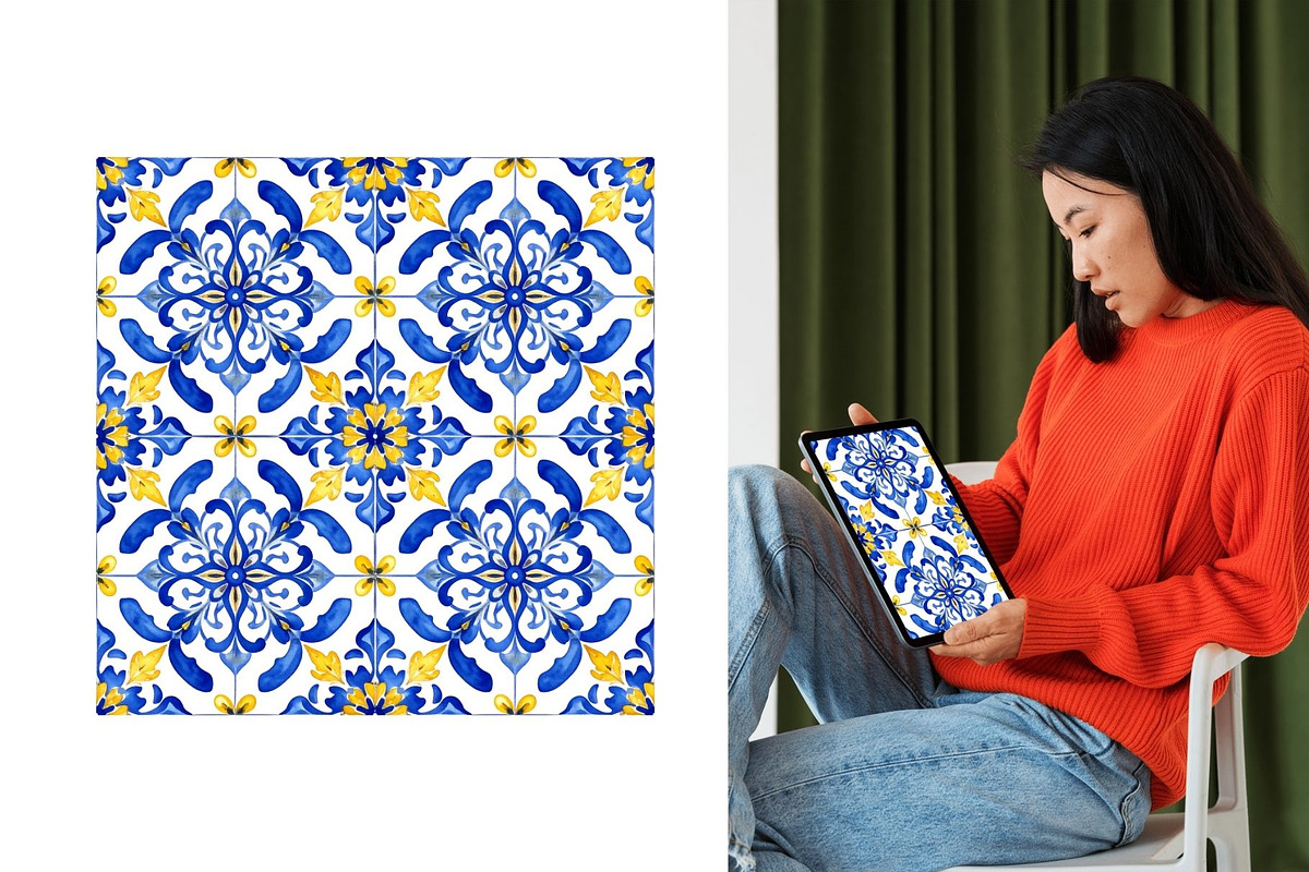 Portuguese Tiles Pattern Collection, a Pattern Graphic by Anna Design Studio (Photo 9 of 17)