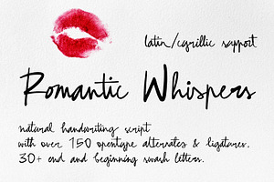 Romantic Whispers Script, a Script Font by CuteDreamyDesign