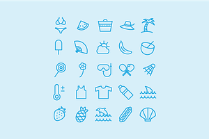 75 Summer Icons Set