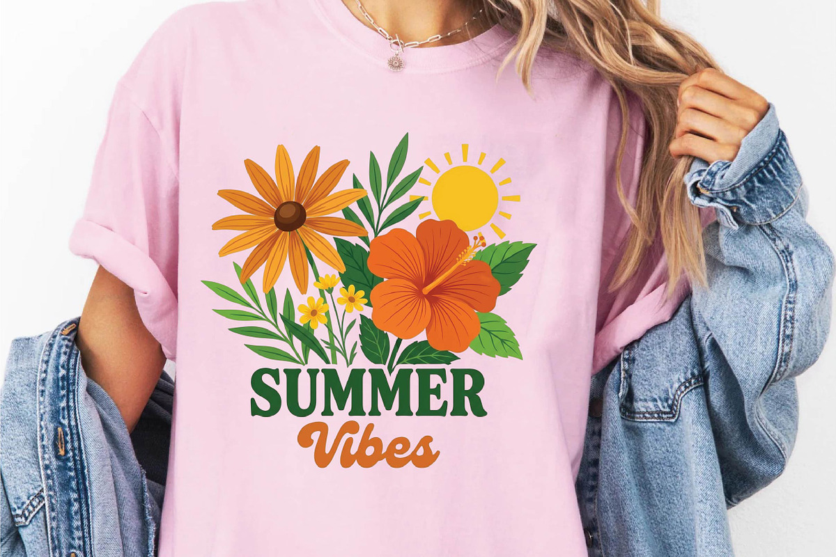 Summer Vibes Png, Floral Summer, a Work Illustration by DreamPrint404 (Photo 5 of 6)