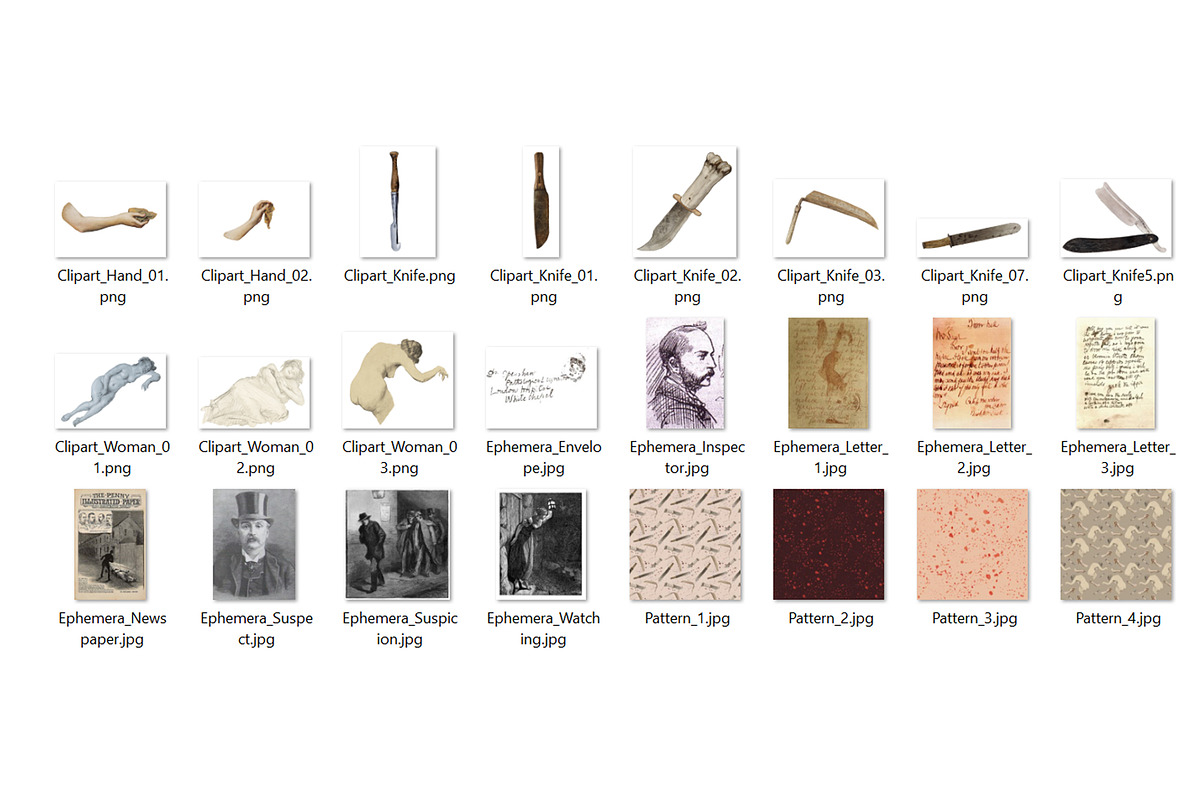 Jack The Ripper Clipart Graphics Set, an Illustration by Secret Helper