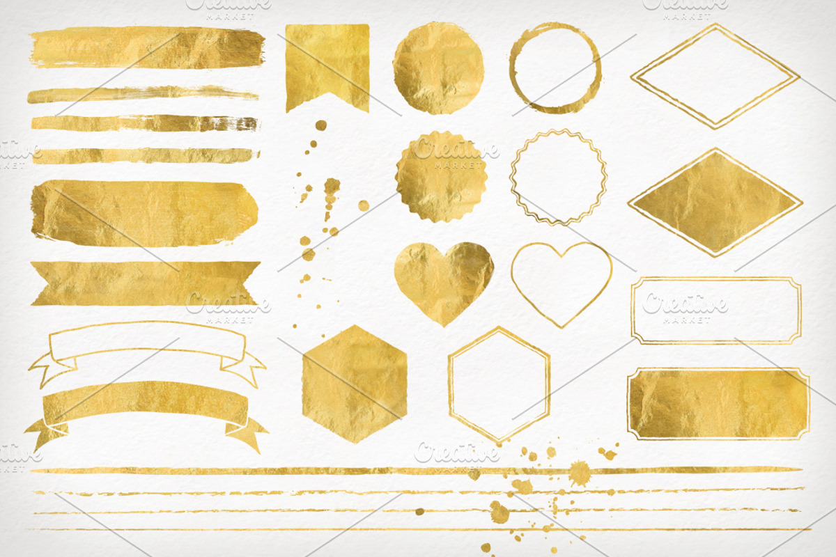 Gold Foil Design Elements & Vectors, an Object Graphic by Summit Avenue (Photo 3 of 5)