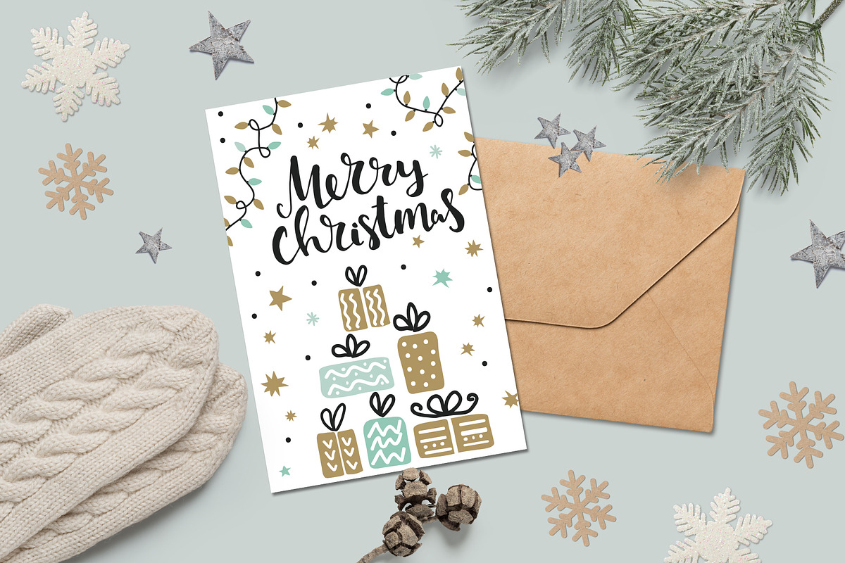 Christmas greeting card bundle, a Texture Illustration by Cozy pattern shop (Photo 5 of 6)