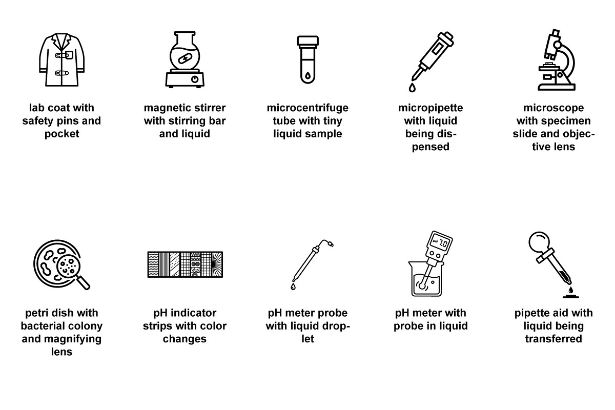 Chemistry & biology lab Icon Set, an Outline Icon by Nurlan's shop (Photo 4 of 6)