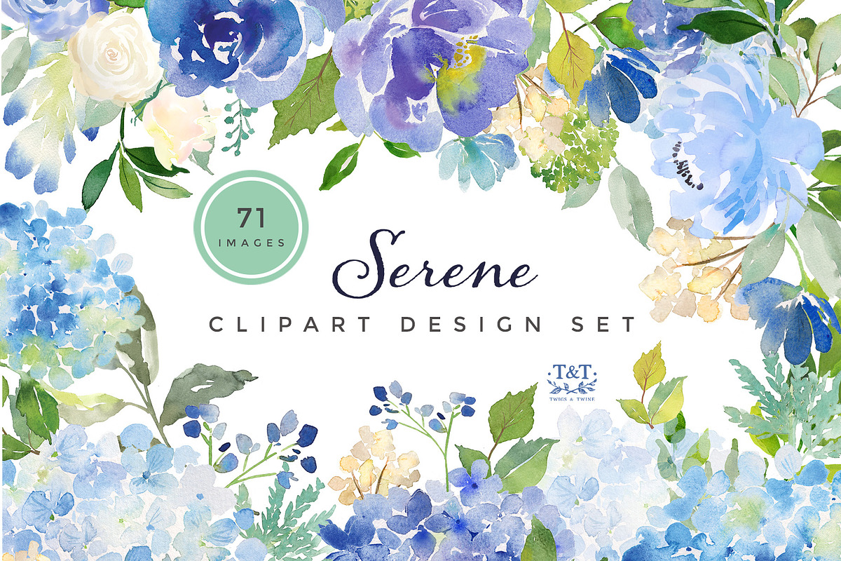 Serene Flower Clipart Set, an Illustration by Twigs and Twine (Photo 1 of 10)