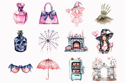 Watercolor Pretty Haunting Clipart, an Illustration by Design Market (Thumbnail 3 of 5)