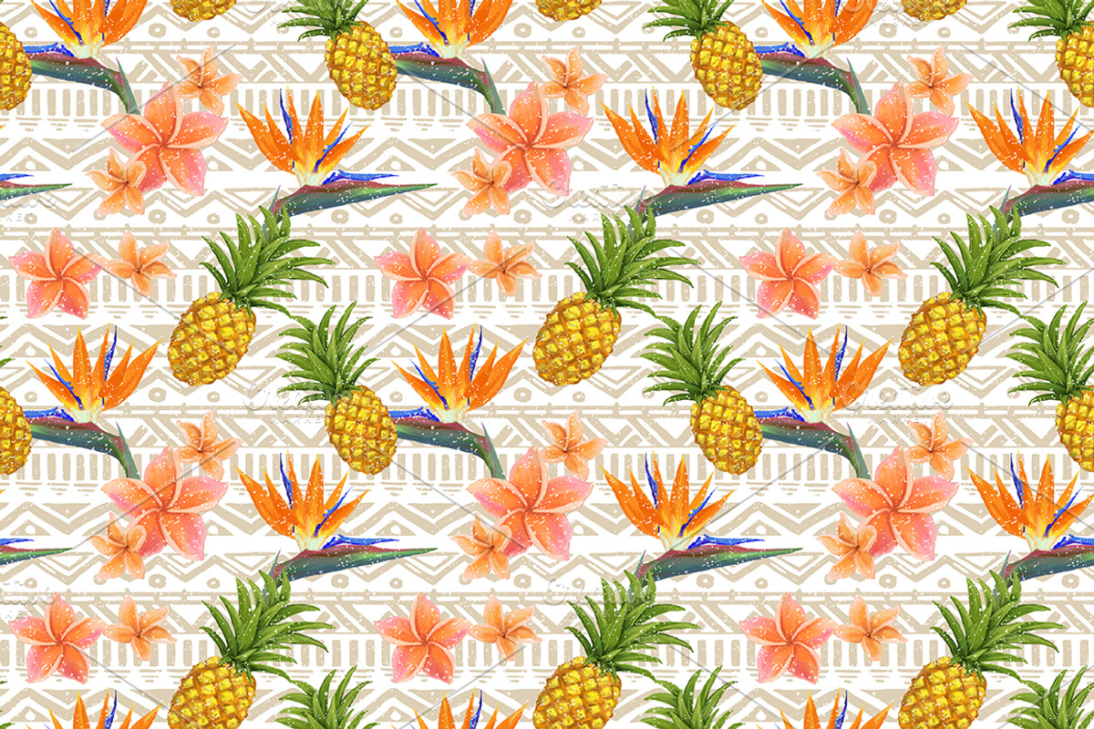 Bright pineapples patterns set, a Pattern Graphic by Julia Bilenko (Photo 3 of 6)