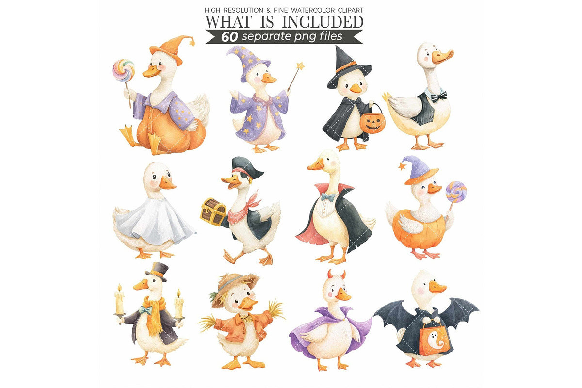 Silly Goose Halloween Clipart, an Illustration by CharmClipart (Photo 5 of 8)