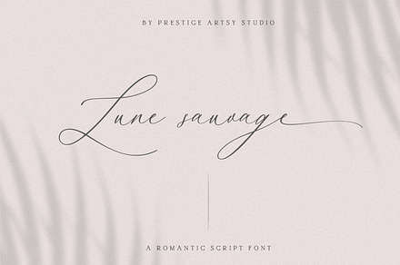 Lune Sauvage A Romantic Script Font, a Script Font by Prestige Artsy Studio
