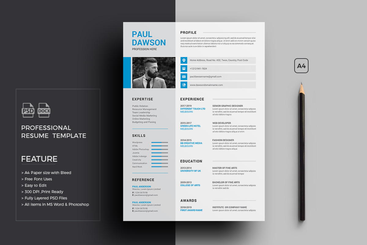Resume/CV, a Resume Template by deviserpark (Photo 1 of 7)