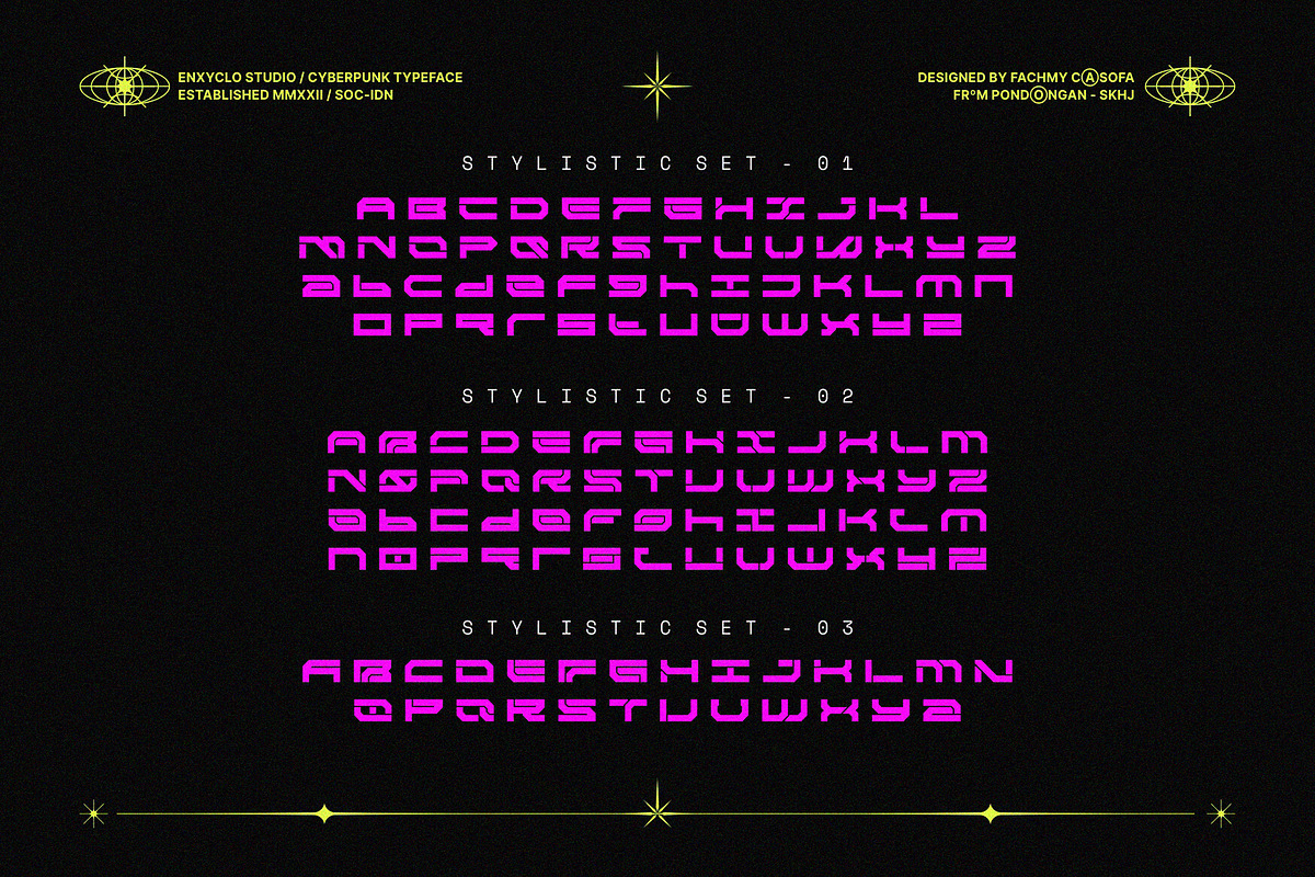 NCL RABEGS - Cyberpunk Font, a Sans Serif Font by Enxyclo Studio (Photo 12 of 12)