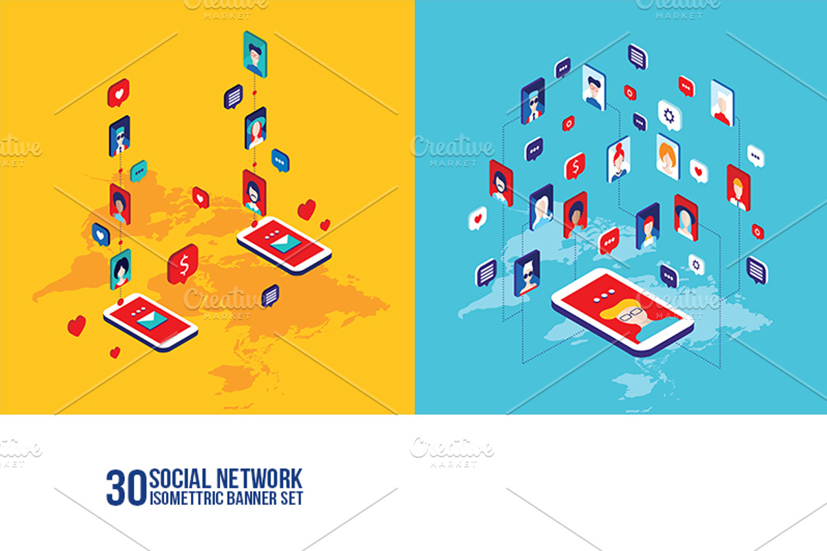 30 Social network infographic banner, a Person Illustration by Anttoniu (Photo 3 of 4)