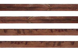Brown pine planks covered with varnish on isolated background, an Abstract Photo by ndanko