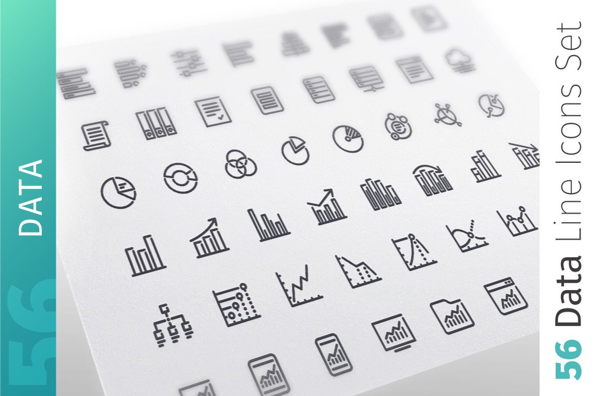 Data Line Icons Set, an Outline Icon by Voysla's Shop (Photo 1 of 4)