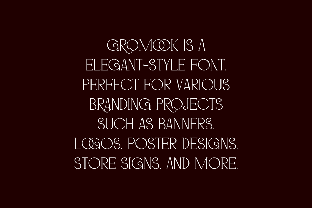 Gromook - Elegant Modern Font, a Serif Font by Iqsiart Studio (Photo 5 of 8)