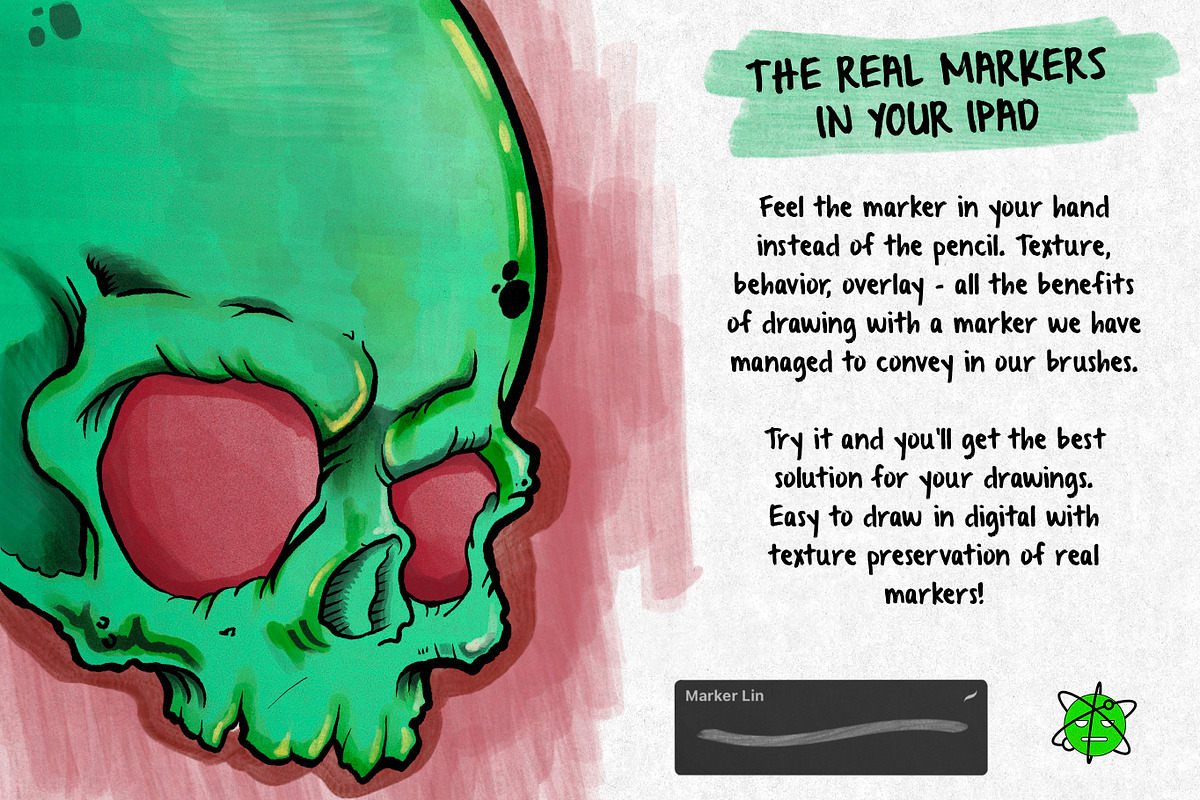 31 Procreate Marker Brushes, a Brush Add-On by Nuclear Brushes (Photo 2 of 8)