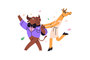 Party animals celebrate holiday set, an Animal Illustration by PaperTrident (Thumbnail 6 of 22)