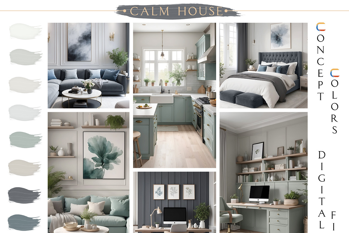 BM Calm House Home Paint Palette, a Presentation Template by CONCEPT COLORS (Photo 3 of 9)