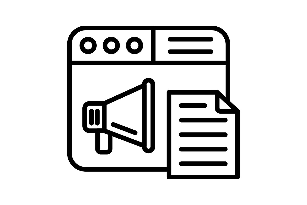 Content Marketing Line Icon, an Icon by Pexelpy