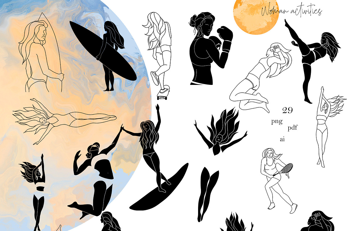 WOMEN ACTIVITIES & LANDSCAPE CREATOR, an Illustration by ArtOLB (Photo 2 of 10)