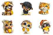 Whimsical Funny Animal Clipart, a Seasonal Illustration by CreationArt (Thumbnail 3 of 5)