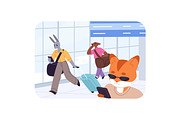 Anthropomorphic animals travel set, an Animal Illustration by PaperTrident (Thumbnail 5 of 12)