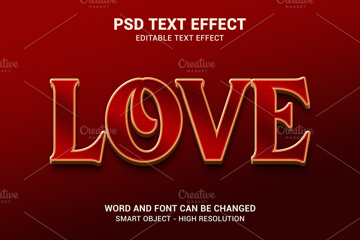 Love Red Text Effect PSD Template, a Layer Style Add-On by bdrobin (Photo 1 of 2)