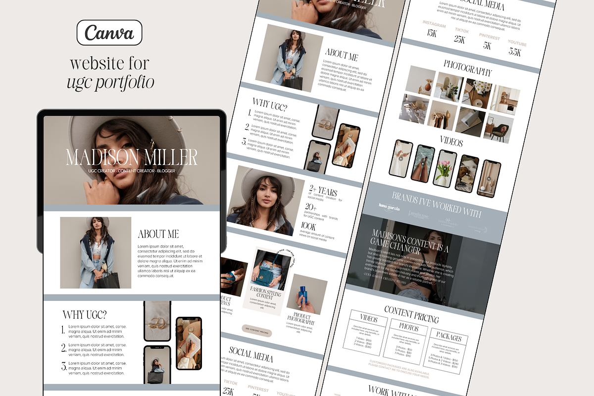 Canva Website - UGC Portfolio, a Landing Page Template by thebrandcove (Photo 1 of 6)