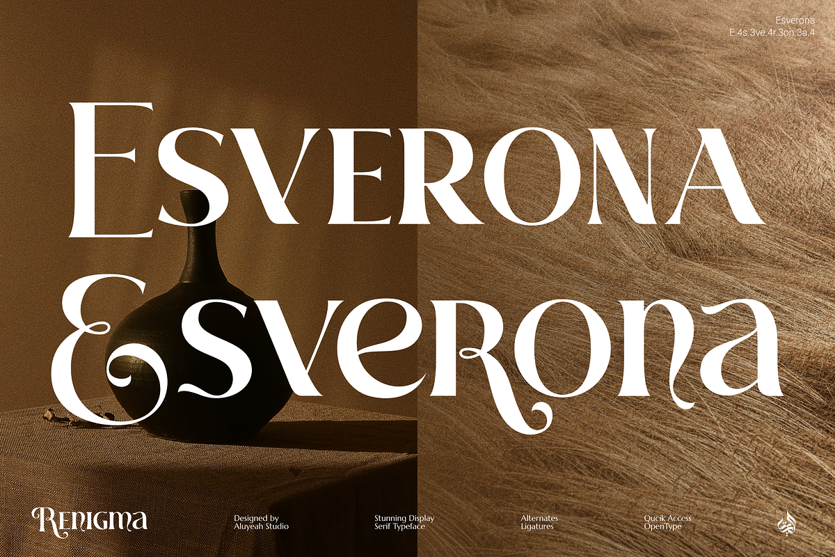 Renigma, a Serif Font by Aluyeah Studio (Photo 2 of 15)